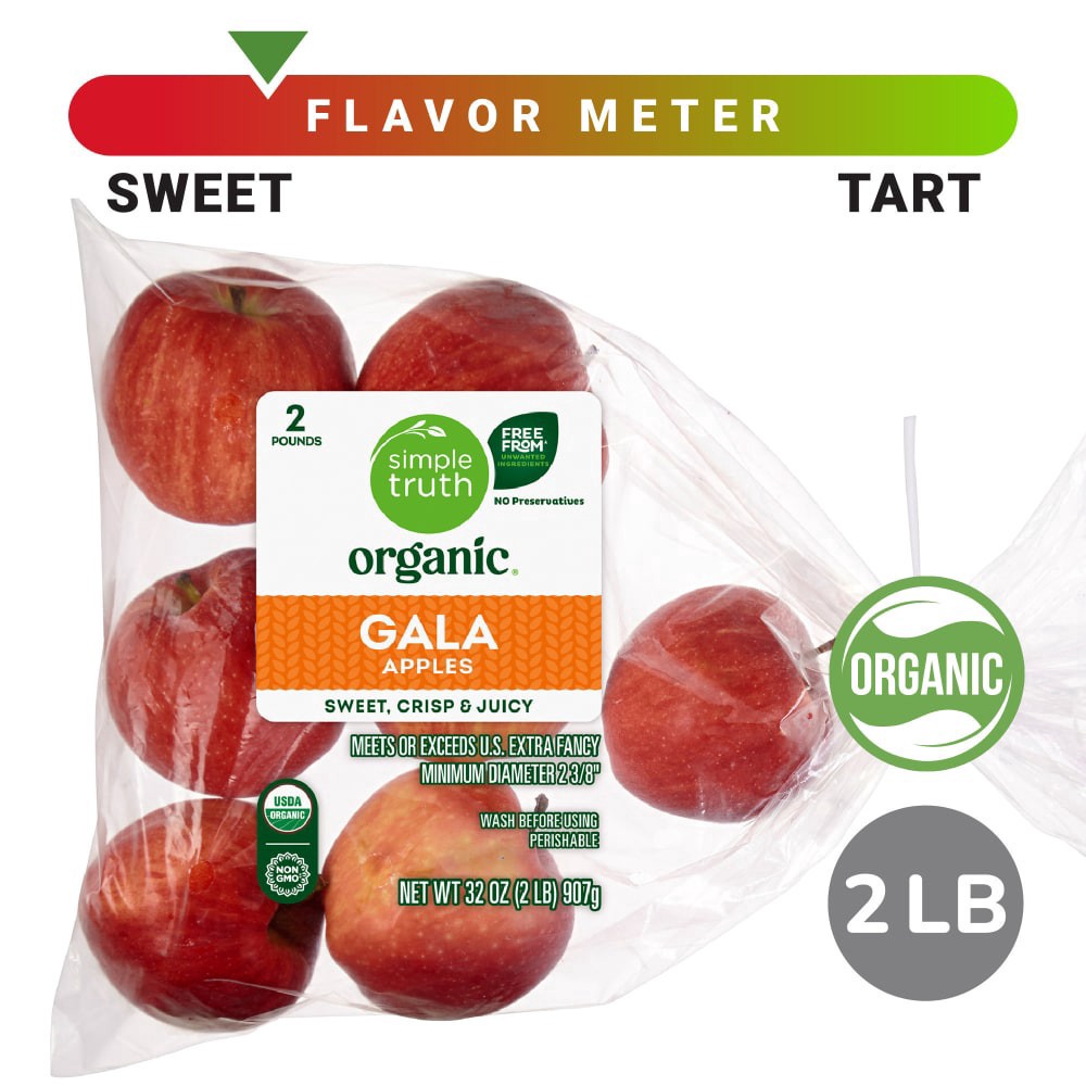 slide 1 of 6, Simple Truth Organic Gala Apples, 2 lb