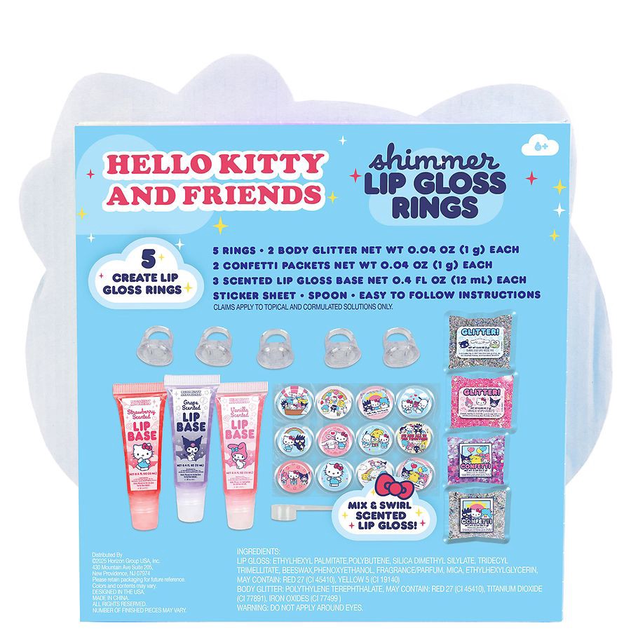 slide 3 of 3, Hellow Kitty Shimmer Lip Gloss Rings, 1 ct