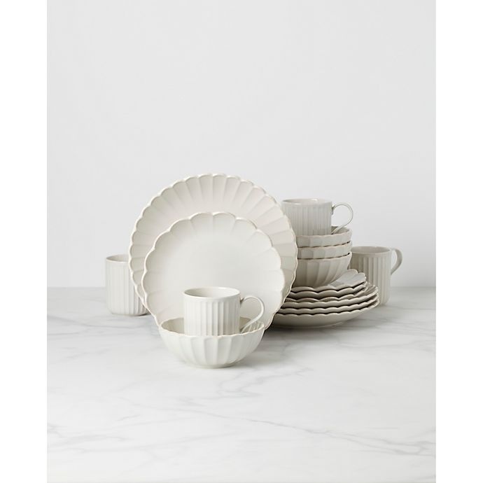 slide 5 of 13, Lenox French Perle Scallop Dinnerware Set - White, 12 ct