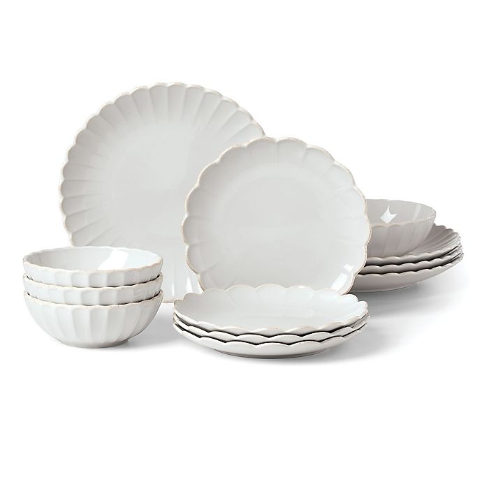 slide 1 of 13, Lenox French Perle Scallop Dinnerware Set - White, 12 ct