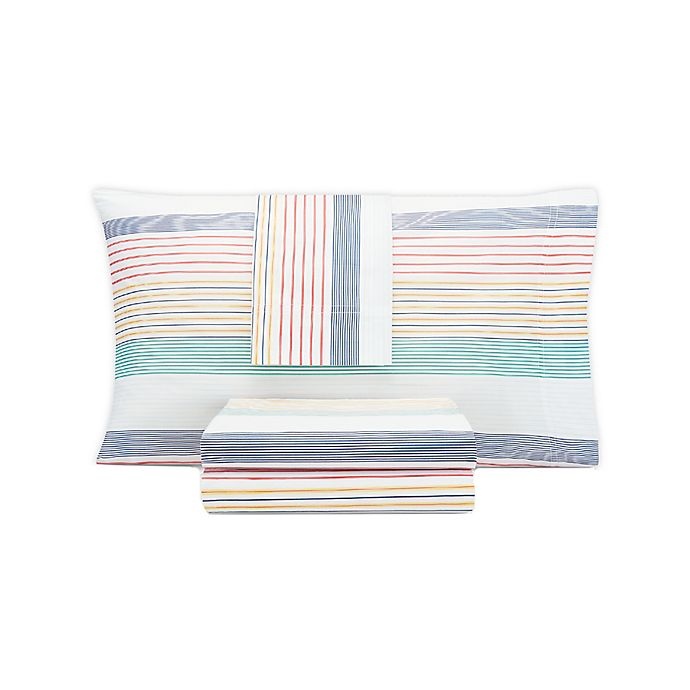 slide 1 of 2, Nautica Sailboat Coastal Kid's Striped Multicolor Full Sheet Set, 1 ct