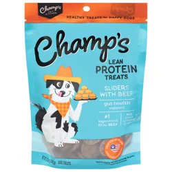 Champ's Pet Kitchen Lean Protein Gut Health Support Sliders with Beef Dog Treats 12 oz