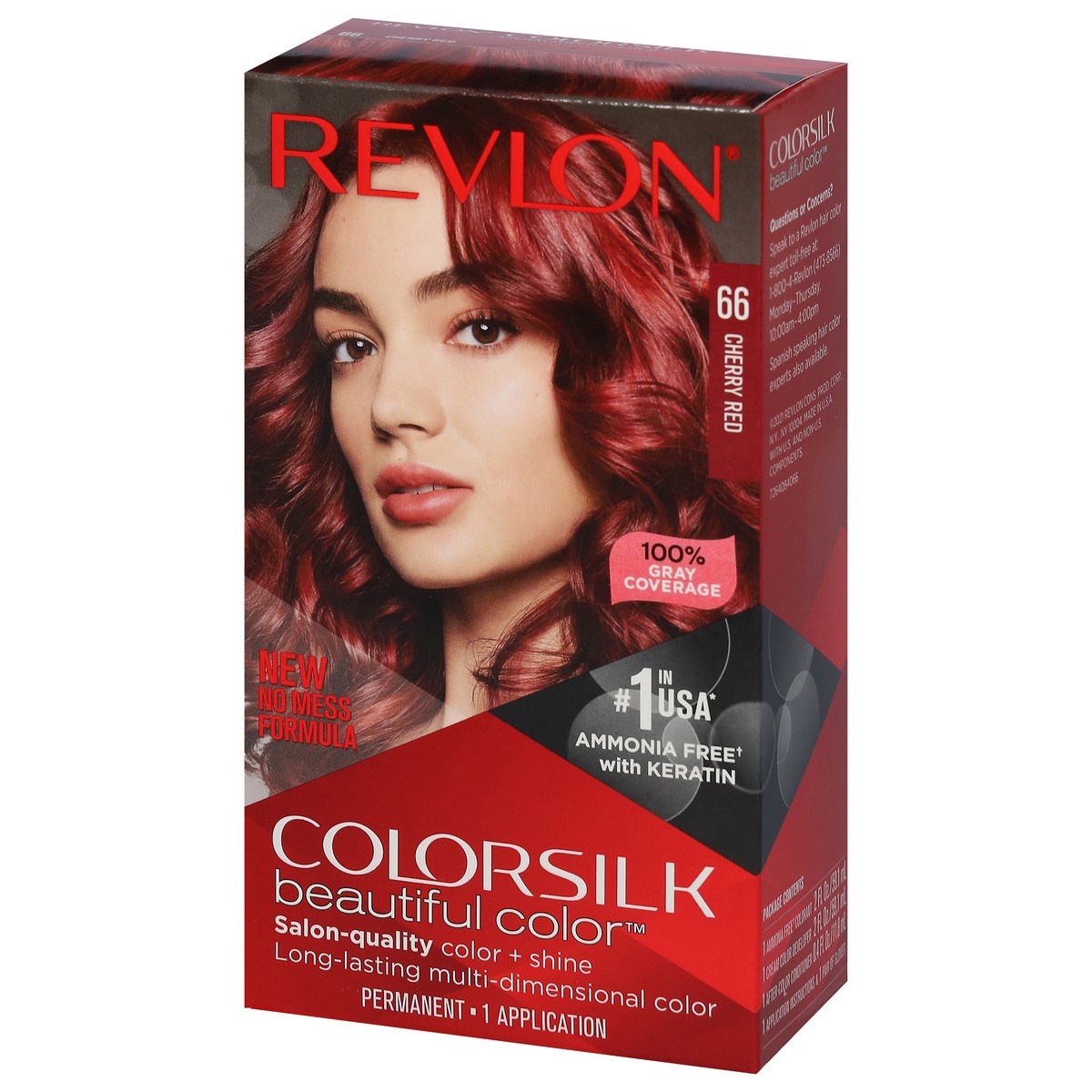 slide 9 of 9, Revlon Colorsilk 66 Cherry Red Vegan Keratin Permanent Hair Color 1 Each, 1 ct