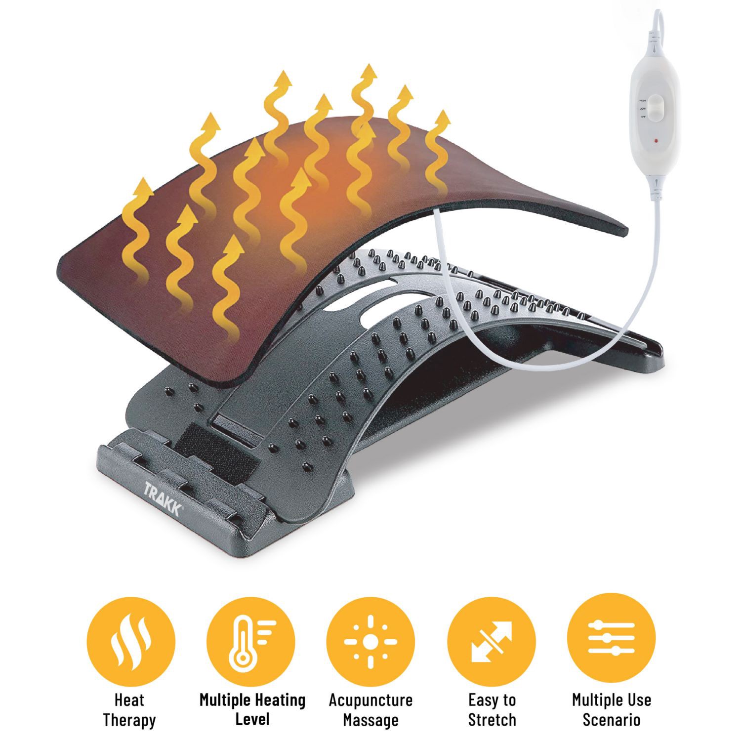 slide 2 of 6, Trakk Back Stretcher & Relaxer Device With Heat, 1 ct