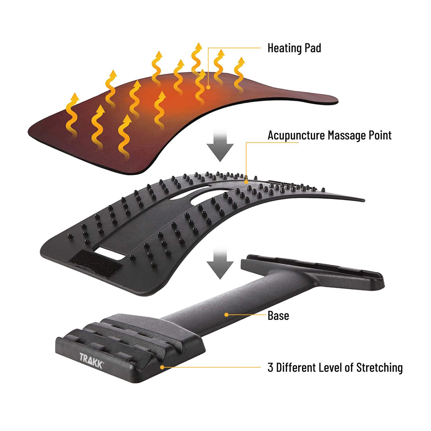slide 6 of 6, Trakk Back Stretcher & Relaxer Device With Heat, 1 ct
