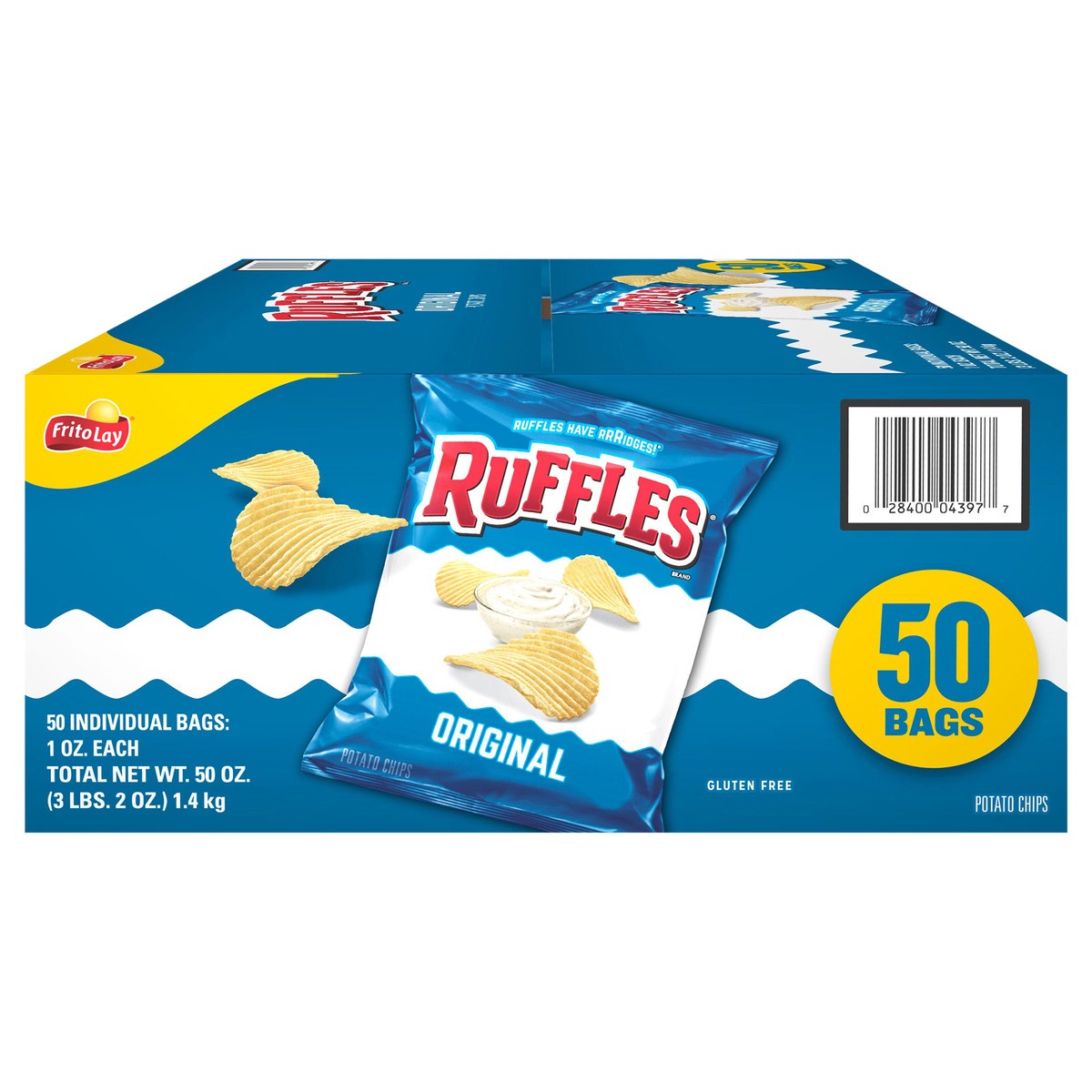 slide 1 of 11, Ruffles Potato Chips, 50 ct