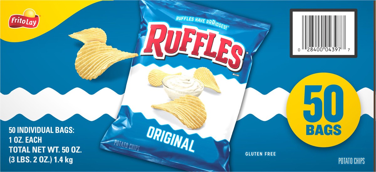 slide 10 of 11, Ruffles Potato Chips, 50 ct