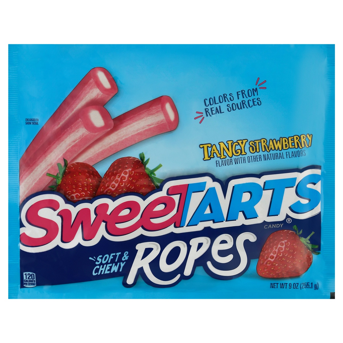 slide 1 of 1, SweeTARTS Soft & Chewy Tangy Strawberry Ropes Candy, 9 oz