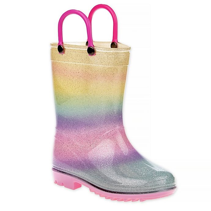 slide 1 of 4, Laura Ashley Size 2-3 Rainbow Rain Boot, 1 ct