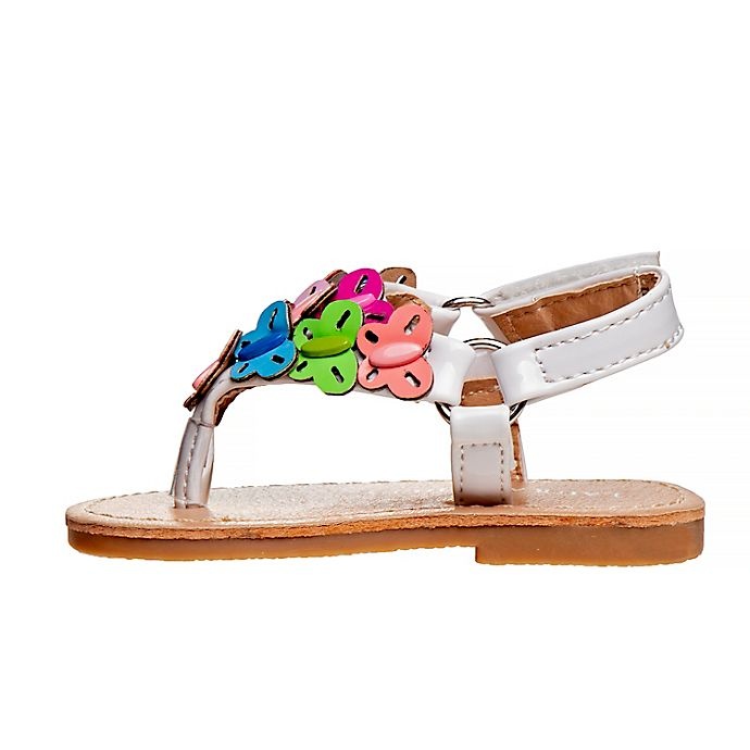 slide 2 of 4, Laura Ashley SANDAL 3-6M WHITE THONG MULTI FLWR, 1 ct