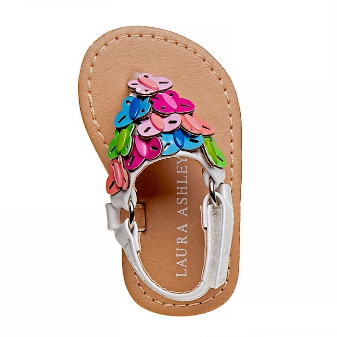 slide 4 of 4, Laura Ashley SANDAL 9-12M WHITE THONG MULTI FLWR, 1 ct