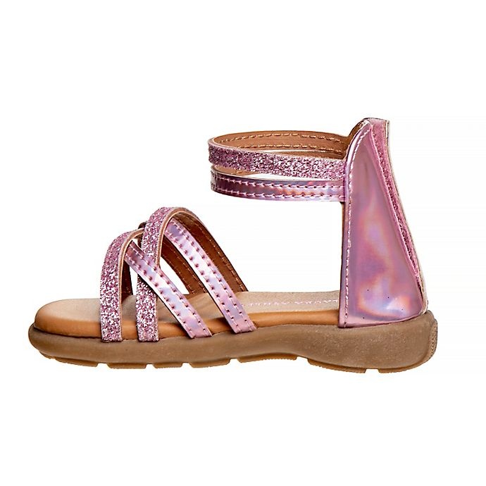 slide 2 of 4, Laura Ashley Strappy Gladiator Sandal - Pink, Size 5