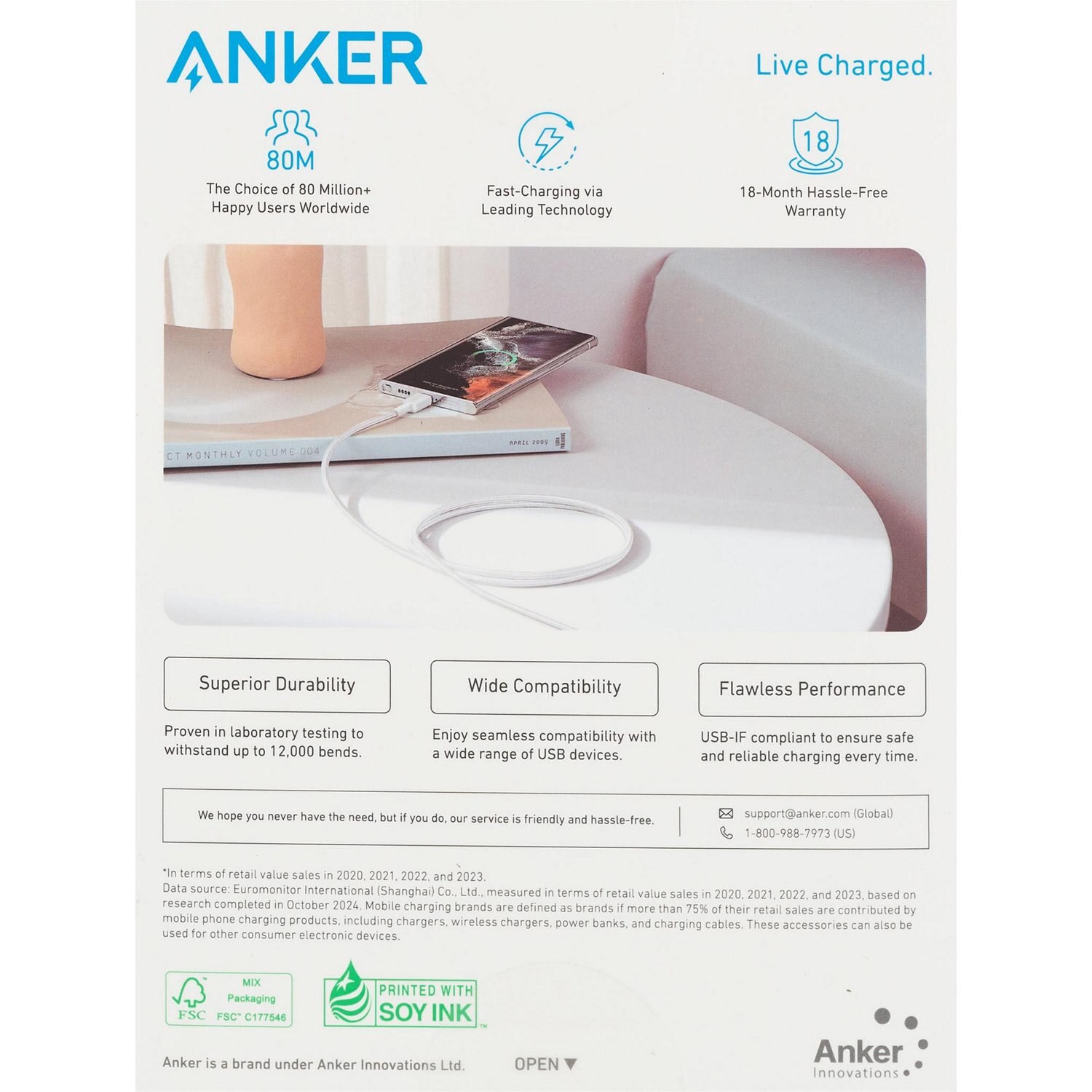 slide 2 of 6, CVS Anker 322 Usb-A To Usb-C Cable (6ft Braided), 1 ct