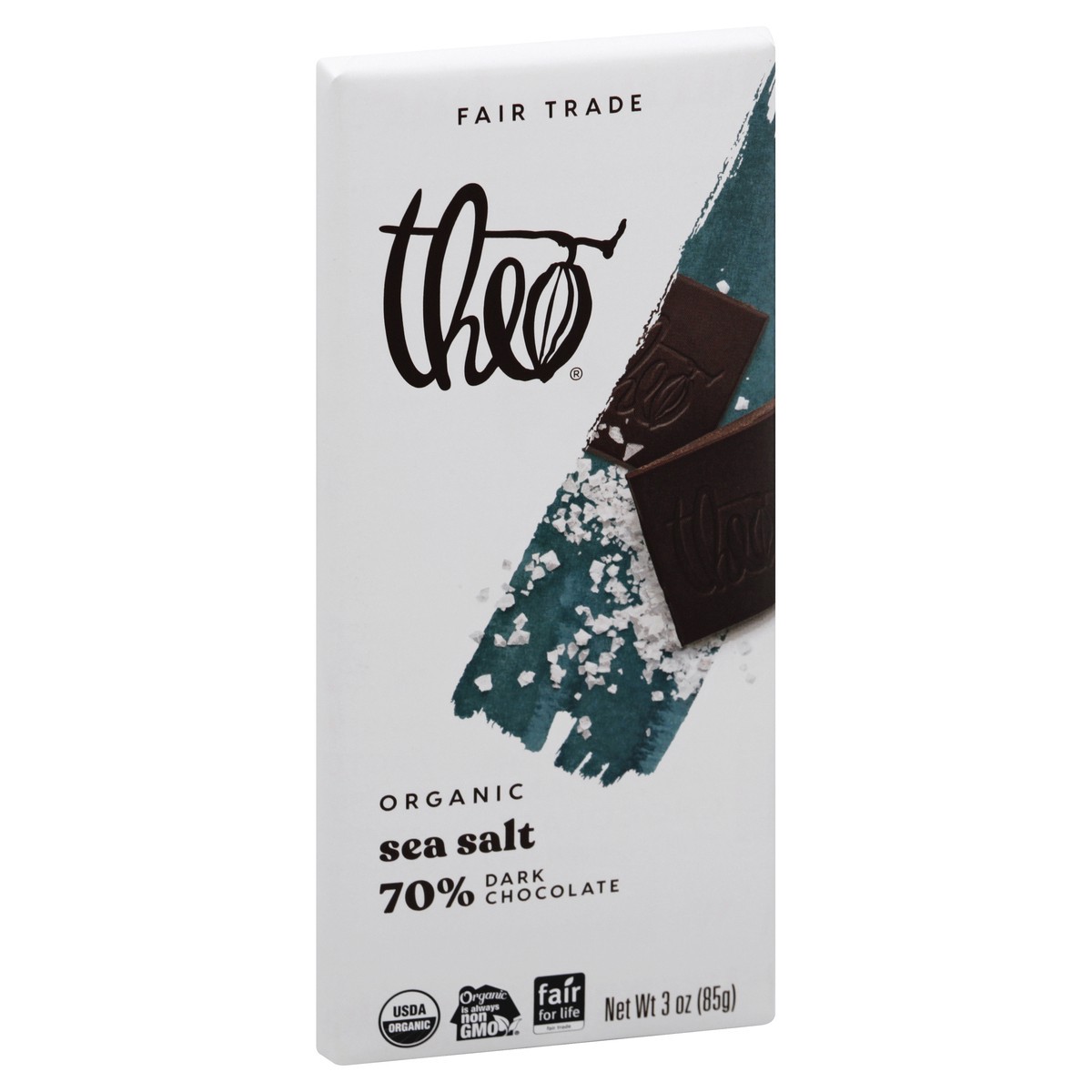 slide 11 of 12, Theo Organic 70% Sea Salt Dark Chocolate 3 oz, 3 oz