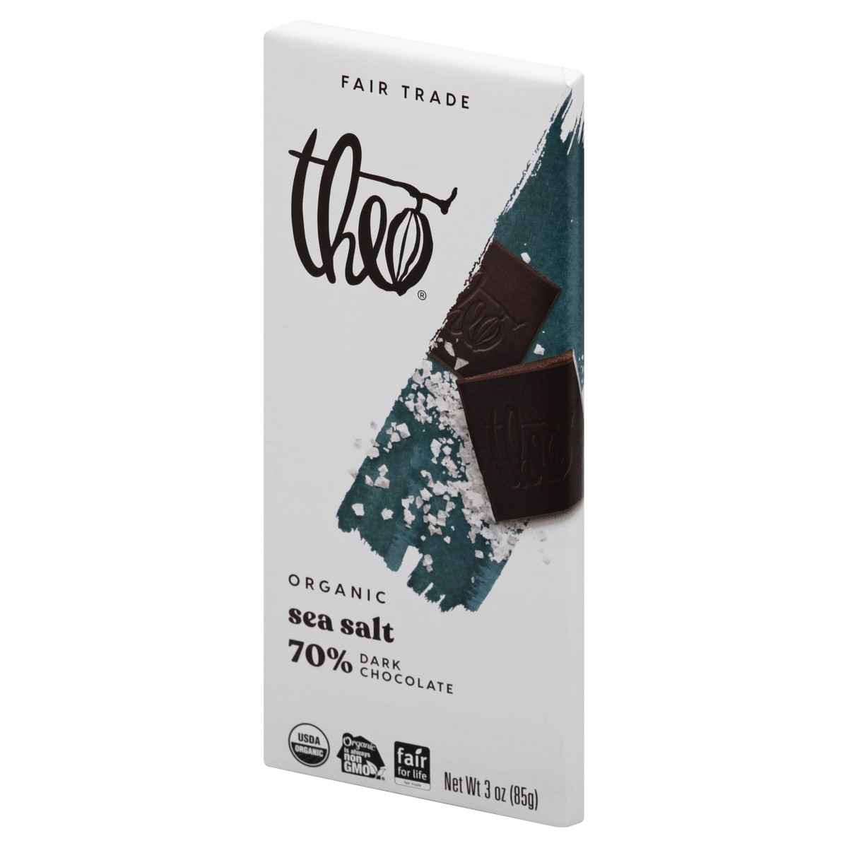 slide 7 of 12, Theo Organic 70% Sea Salt Dark Chocolate 3 oz, 3 oz