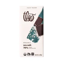 Theo Organic Sea Salt 70% Dark Chocolate Bar - 3 oz
