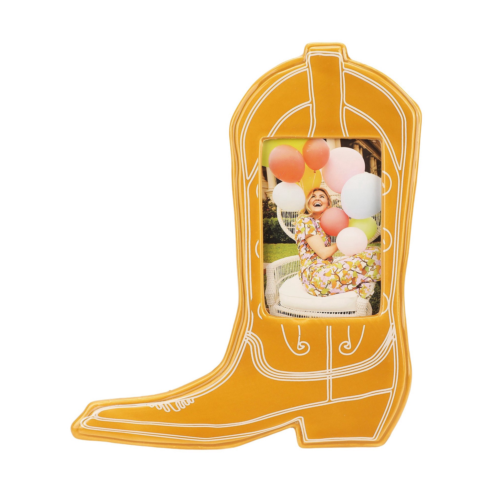 slide 1 of 1, Packed Party Kickin’ It Cowboy Boot Picture Frame - Tan, 3 in x 4.5 in