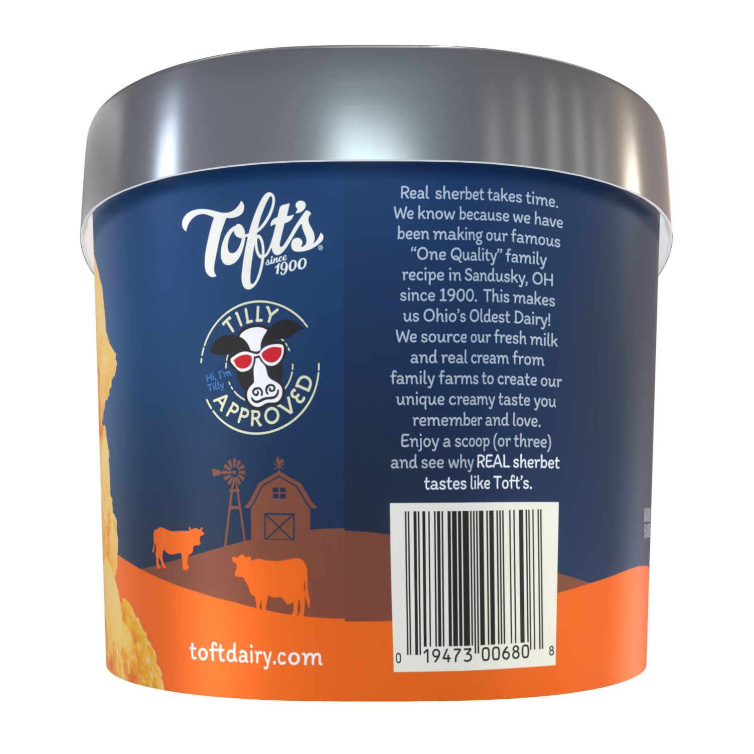 slide 2 of 4, Tofts Toft Orange Sherbet, 48 oz