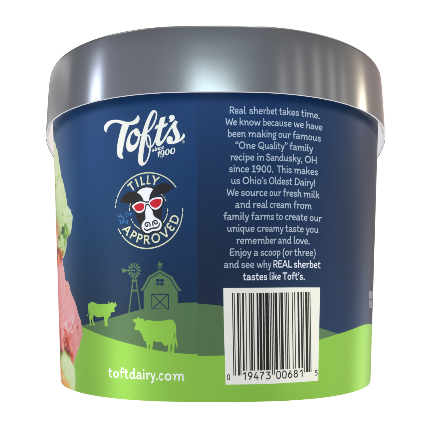 slide 2 of 4, Tofts Toft Rainbow Sherbet, 48 oz