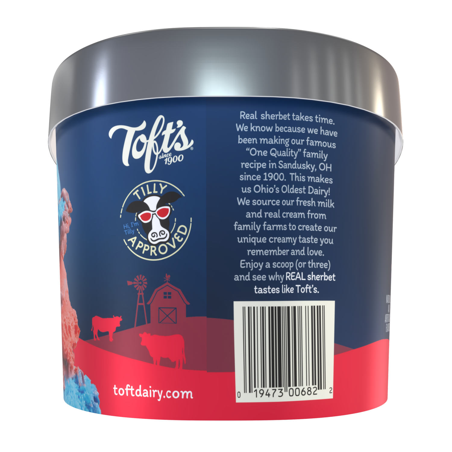 slide 2 of 4, Tofts Toft Triple Raspberry Sherbet, 48 oz