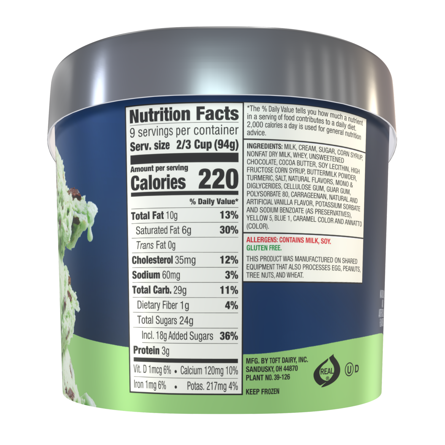 slide 3 of 4, Tofts Toft Mint Chocolate Chip, 48 oz