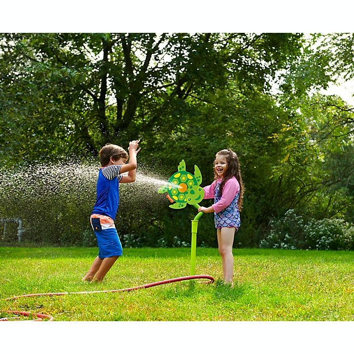 slide 4 of 4, Fisher-Price Spin & Spray Turtle Sprinkler - Green, 1 ct