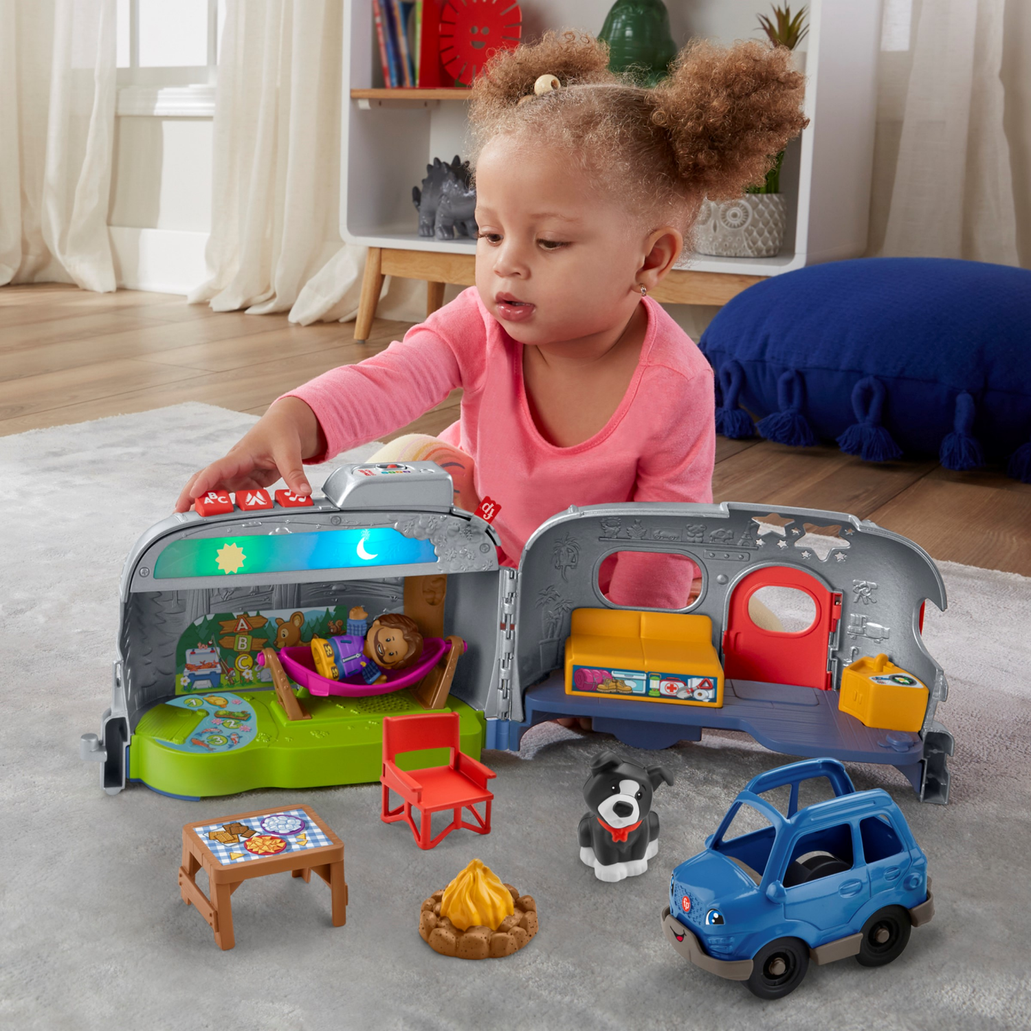 slide 4 of 4, Fisher-Price Fisher-Price Little People Light Up Camper, 1 ct