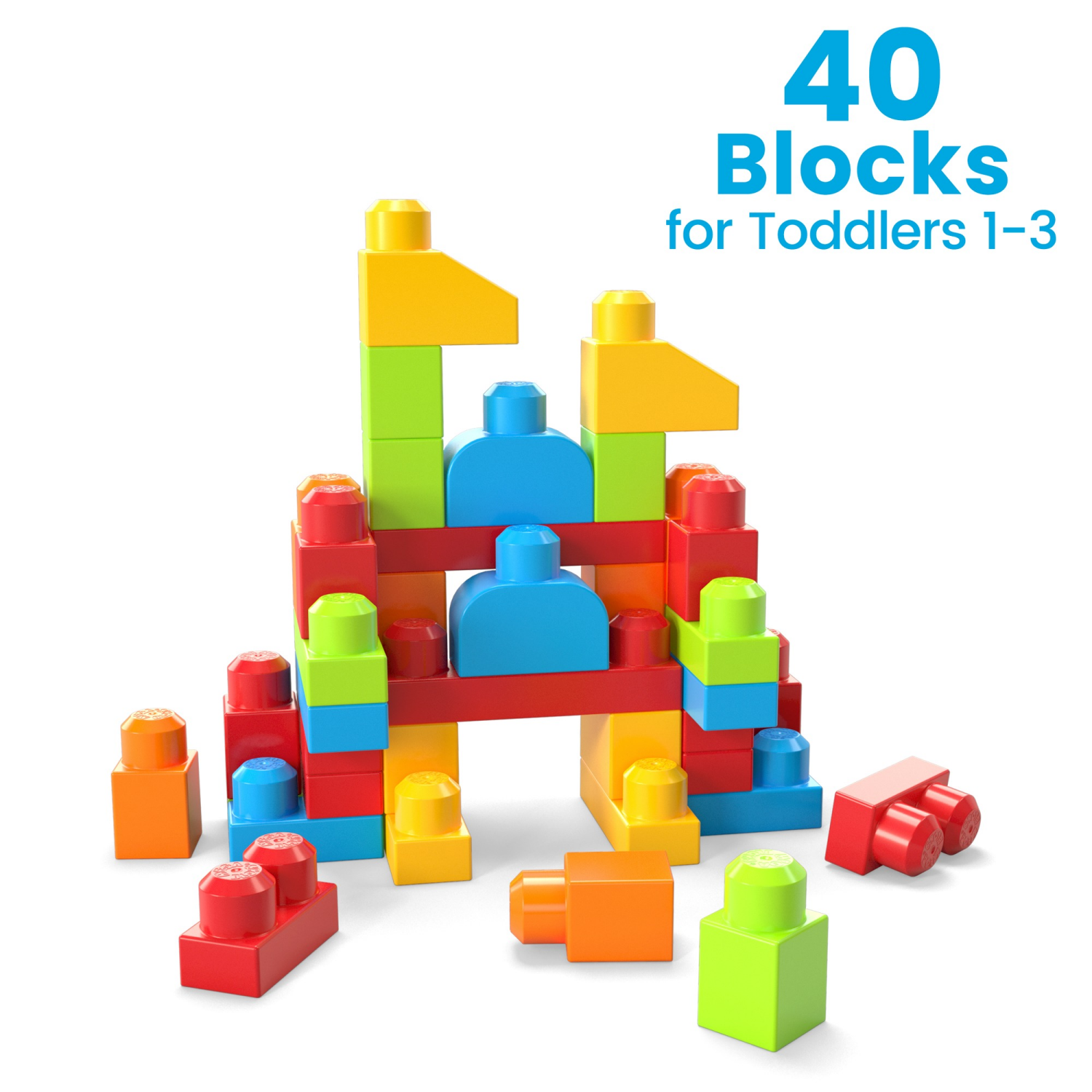slide 2 of 5, Mega 1+ 40 Pieces Blocks 40 1 ea, 1 ct