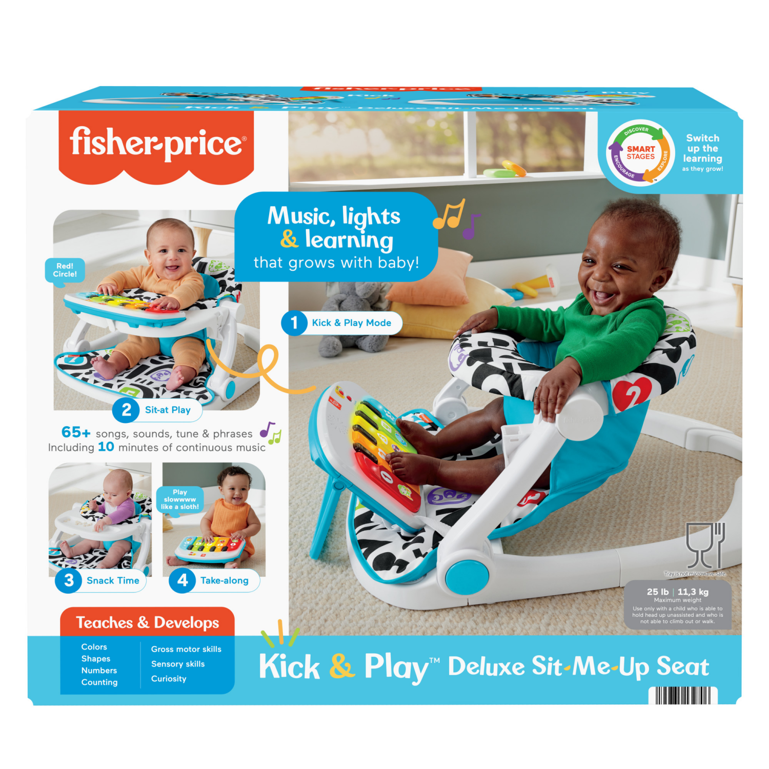slide 5 of 7, Fisher-Price Kick & Play Deluxe Sit-Me-Up Seat, 1 ct