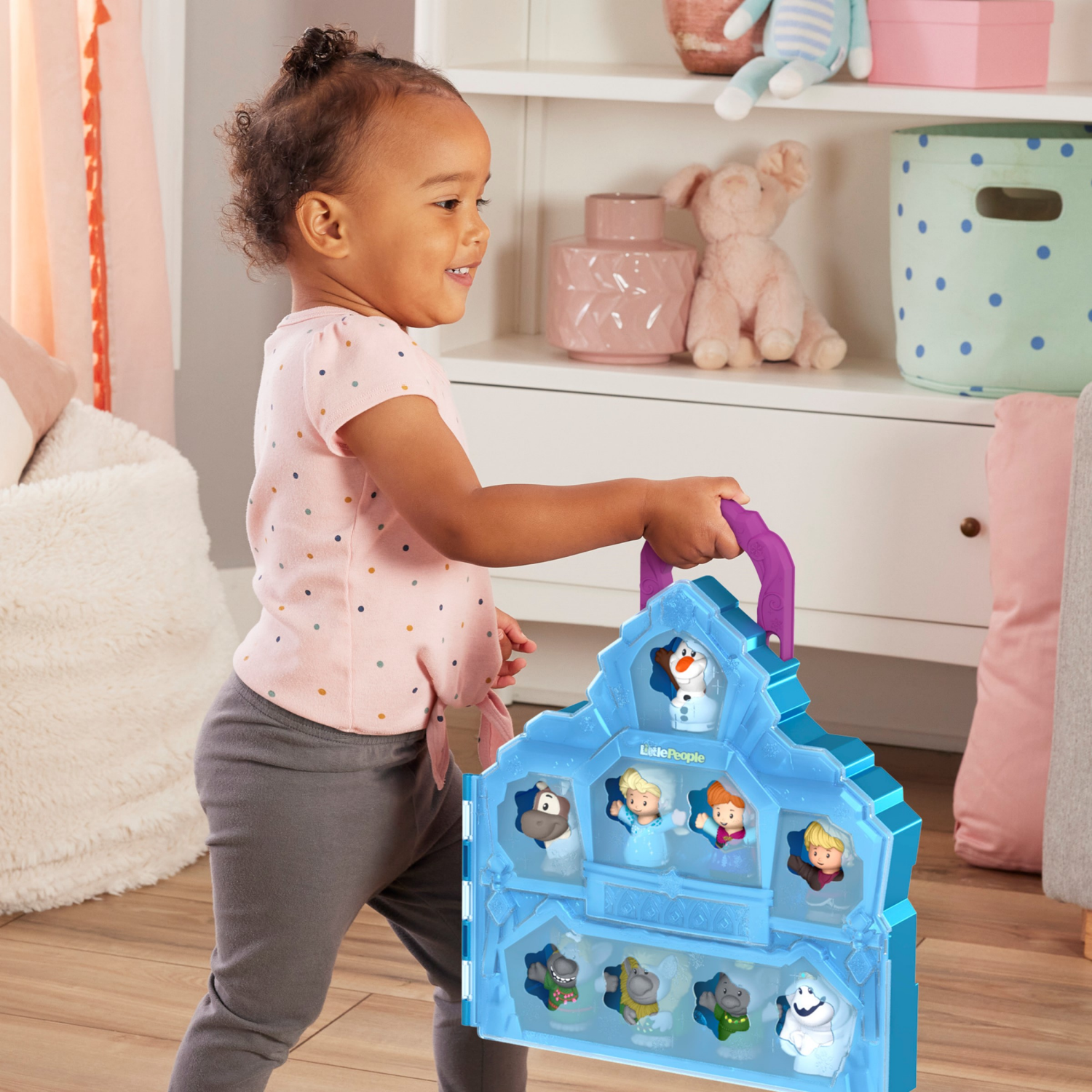 slide 6 of 6, Fisher-Price Little People Disney Frozen Carry Along Castle Case, 1 ct