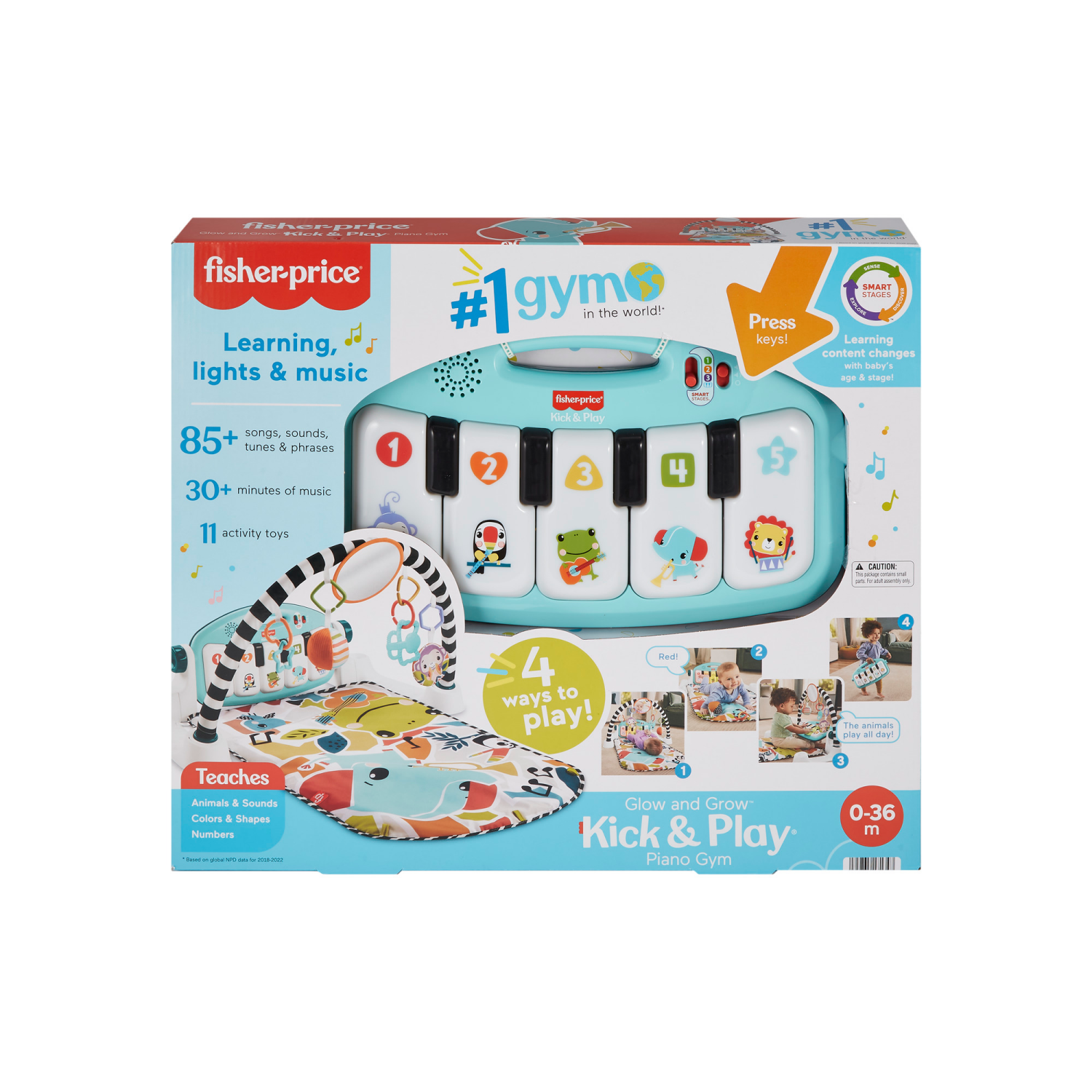 slide 4 of 6, Fisher Price Fisher-Price Glow and Grow Kick & Play Piano Gym, 1 ct