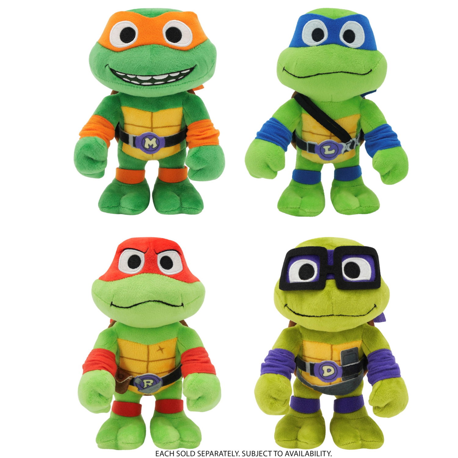 slide 2 of 4, TMNT 8" Basic Plush Assortment, 8 in