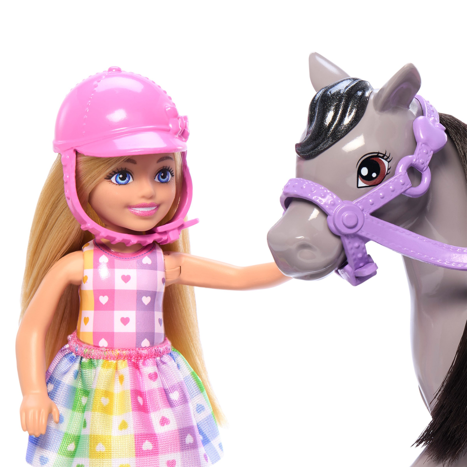 slide 5 of 6, Barbie Chelsea Doll & Horse Toy Set, Includes Helmet Accessory, Doll Bends at Knees to "Ride" Pony, 1 ct