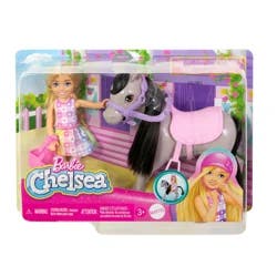 Barbie Chelsea Doll & Horse Toy Set, Includes Helmet Accessory, Doll Bends at Knees to "Ride" Pony