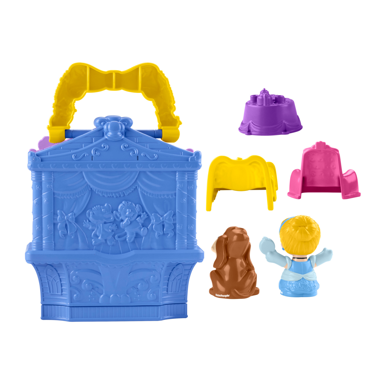 slide 3 of 5, Fisher-Price Little People Disney Princess Cinderella's On-The-Go Playset, 1 ct