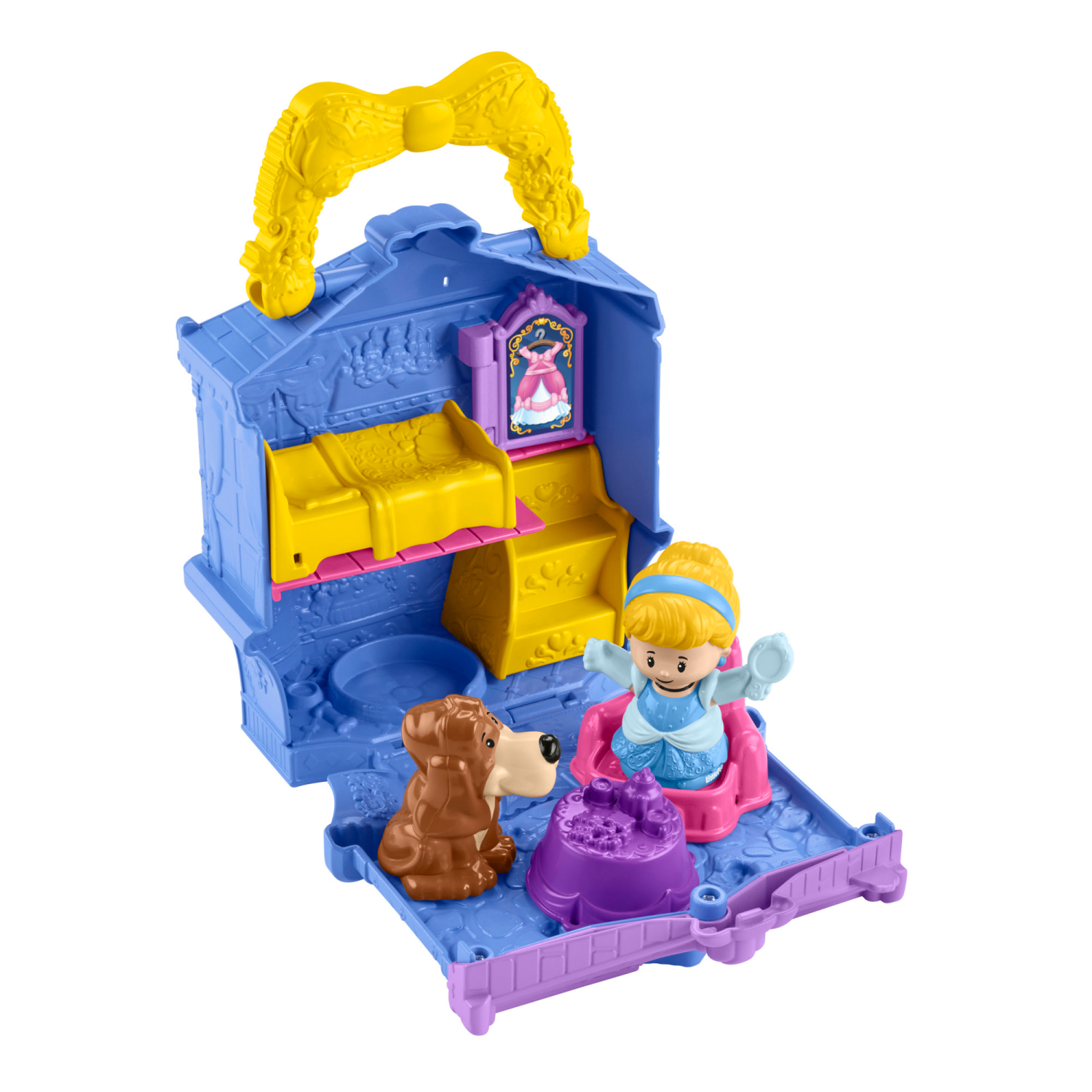 slide 4 of 5, Fisher-Price Little People Disney Princess Cinderella's On-The-Go Playset, 1 ct