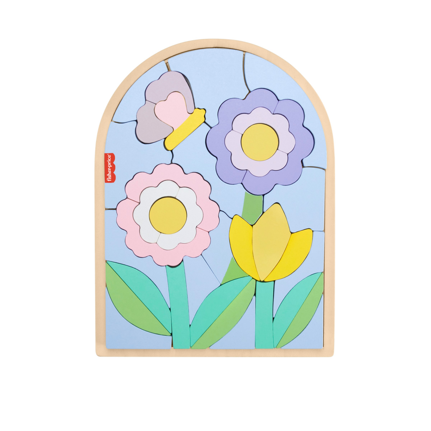 slide 2 of 3, Fisher-Price Fisher-Price Wooden Flower Puzzle Blocks for Preschool Kids, 37 Wood Pieces, 1 ct