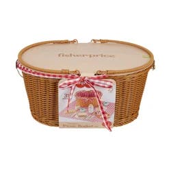 Fisher-Price Fisher-Price Wooden Picnic Basket & Food Pretend Play Set for Preschool Kids, 31 Wood Pieces