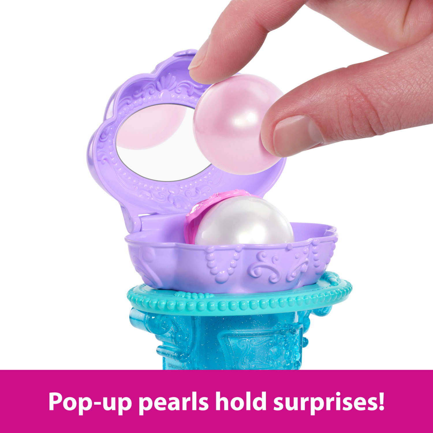 slide 7 of 7, Disney Princess Ariel Vanity Pop Mermaid 11.8" Fashion Doll and Vanity with 5 Pop-Up Surprises, 1 ct