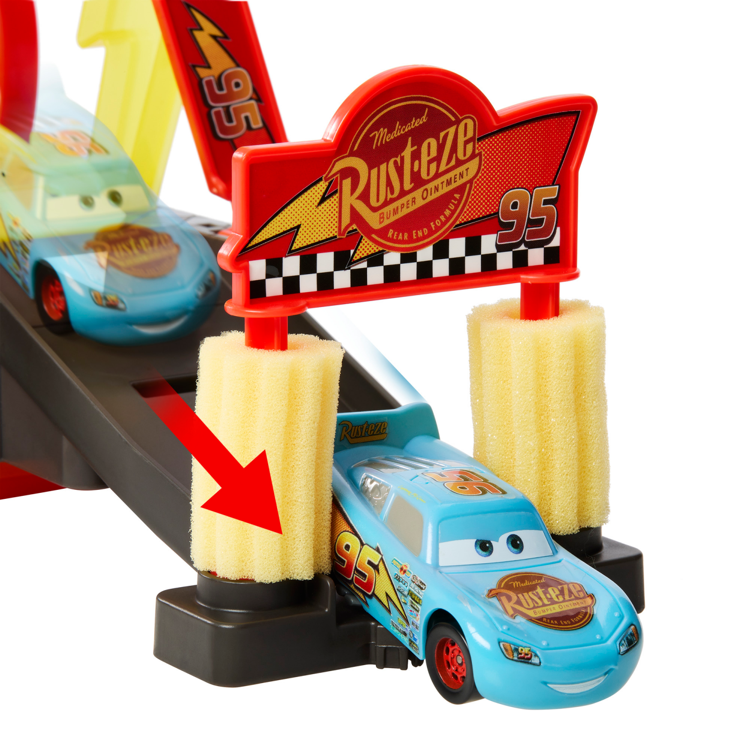 slide 5 of 8, Disney and Pixar Cars Color Changer Race Ready Car Wash Playset & Color Changing Lightning McQueen, 1 ct
