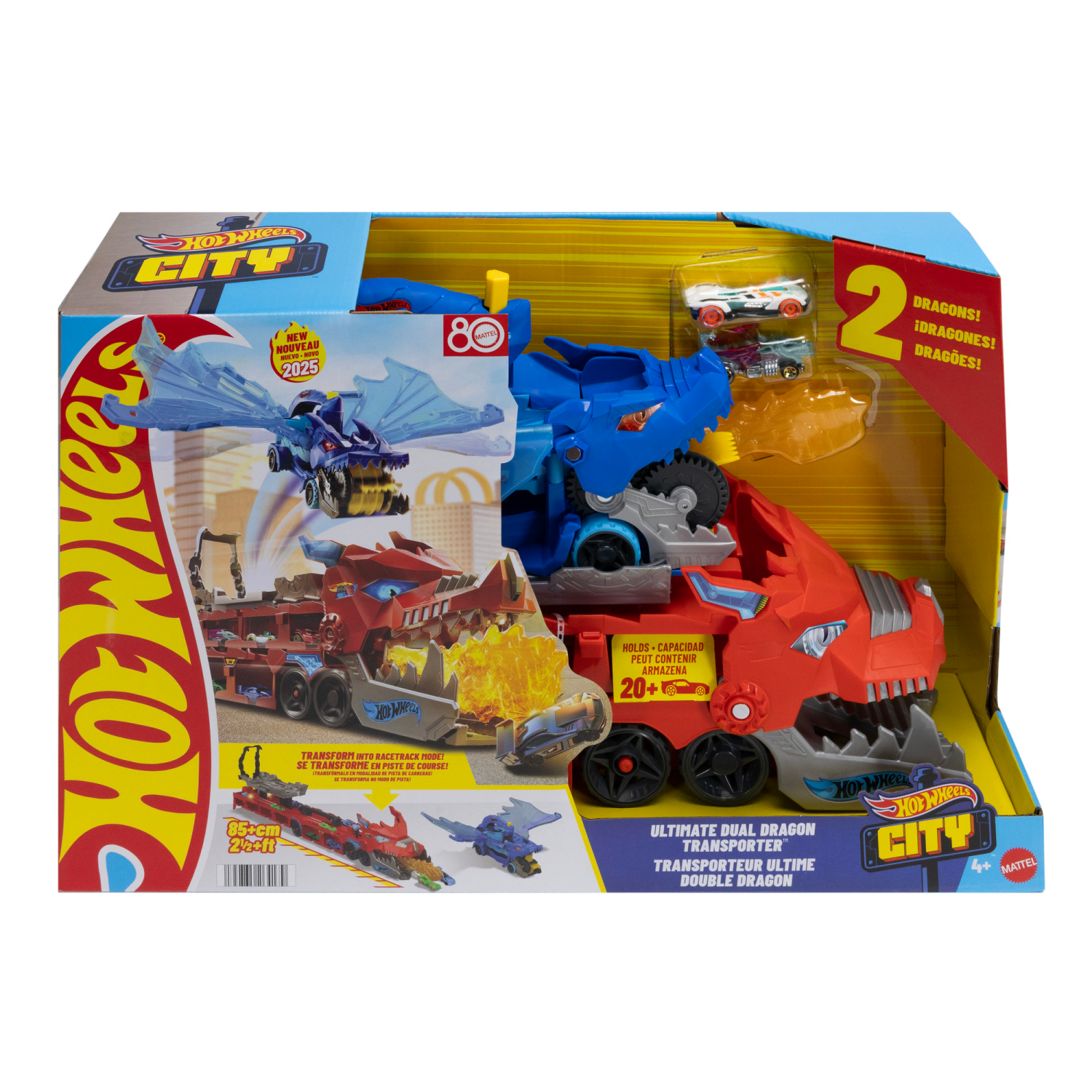 slide 1 of 2, Hot Wheels City Ultimate Dragon Hauler Toy Vehicle Playset - 4pk, 4 ct