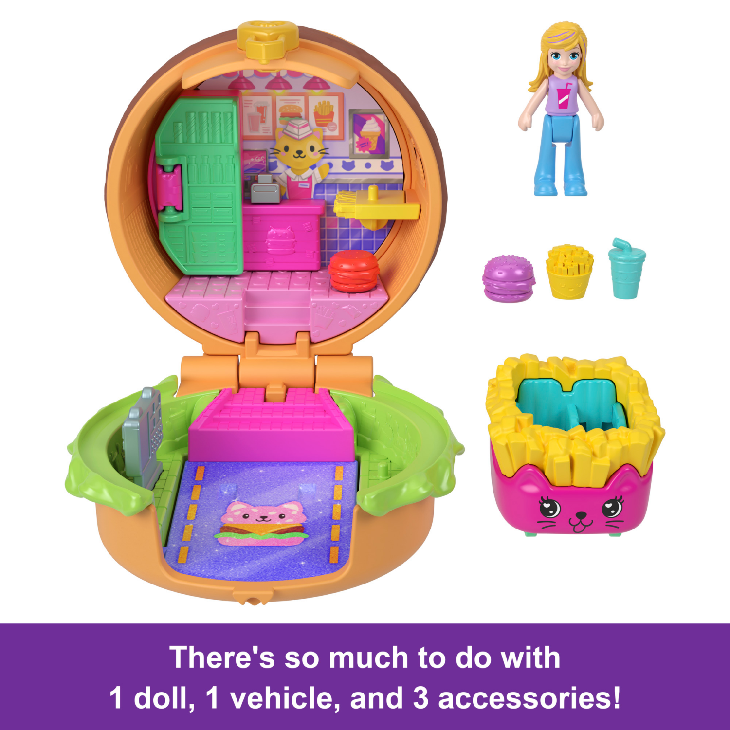 slide 8 of 8, POLLY POCKET TINY TAKE OUT REVEAL Assortment, 1 ct