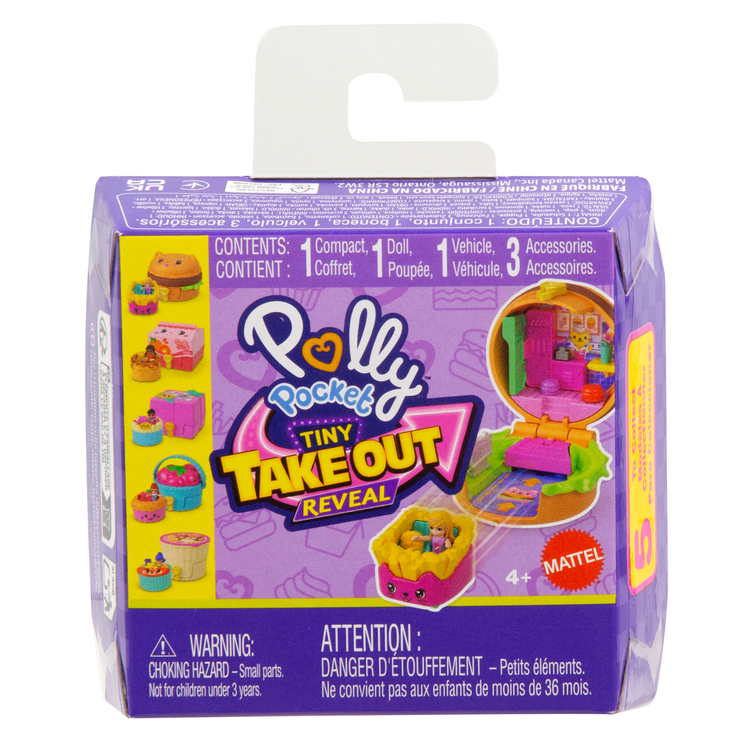 slide 1 of 8, POLLY POCKET TINY TAKE OUT REVEAL Assortment, 1 ct