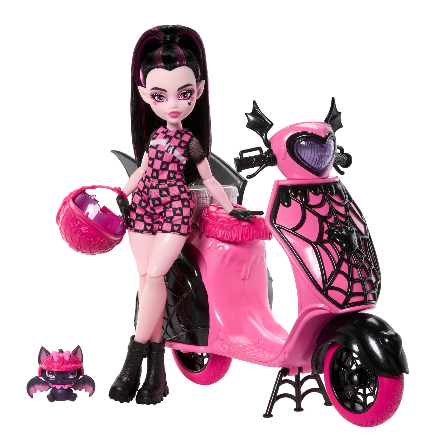 slide 2 of 7, MONSTER HIGH® DRACULAURA VAMPTASTIC Scooter Doll and Vehicle, 1 ct