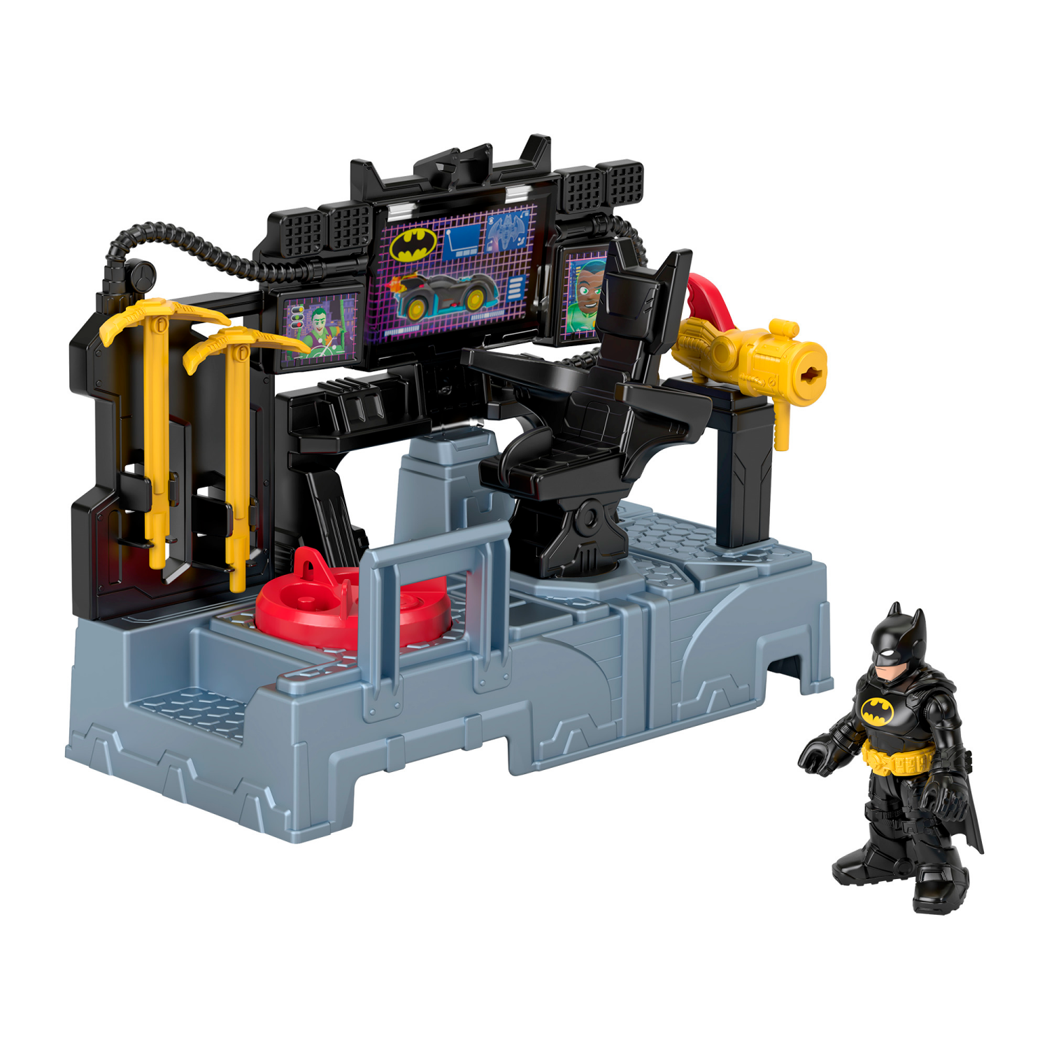 slide 3 of 4, Imaginext DC Comics Fisher-Price Super Friends Bat Command Center Playset with Lights & Batman Figure, 1 ct