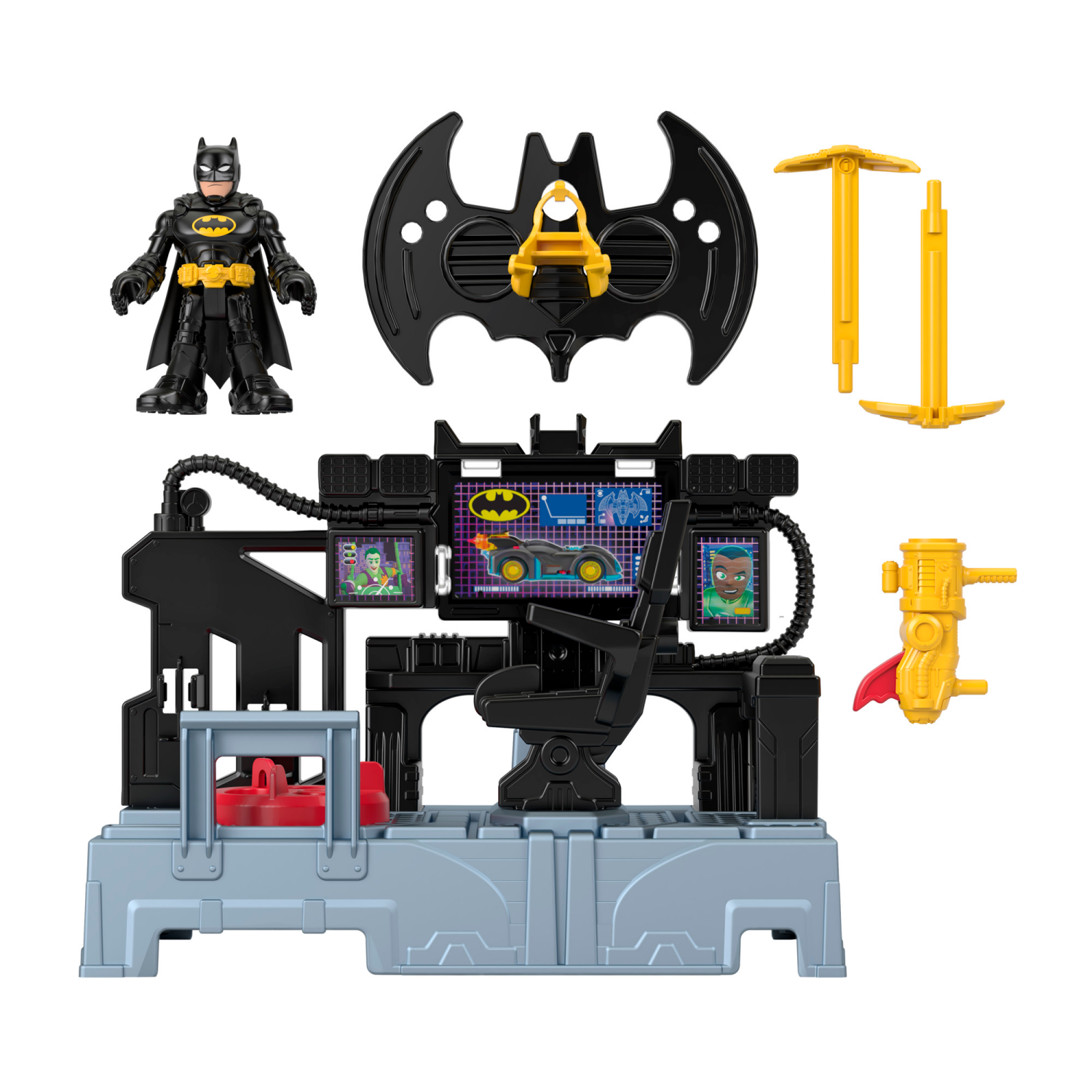 slide 4 of 4, Imaginext DC Comics Fisher-Price Super Friends Bat Command Center Playset with Lights & Batman Figure, 1 ct