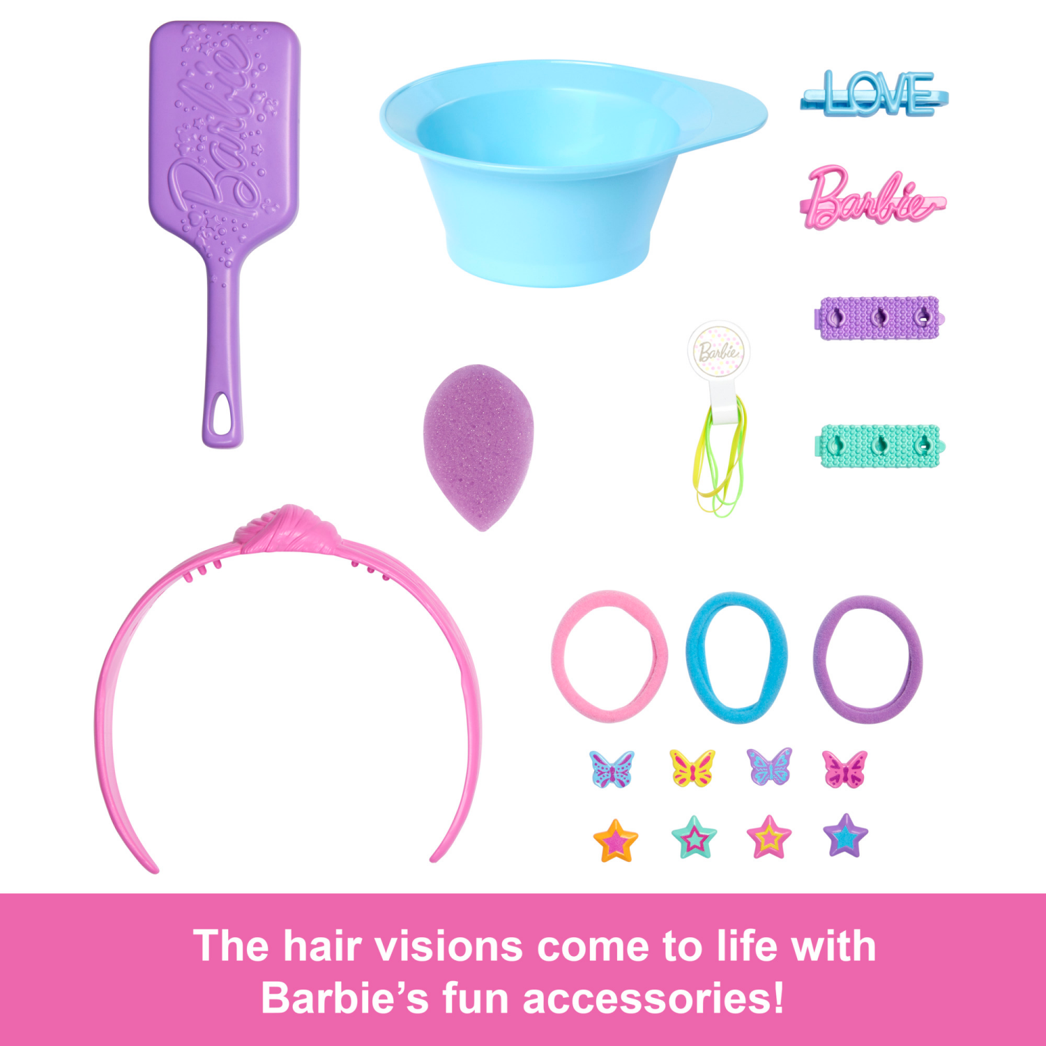 slide 4 of 7, Barbie Doll Styling Head, Blonde Hair with 20+ Styling Accessories, 1 ct