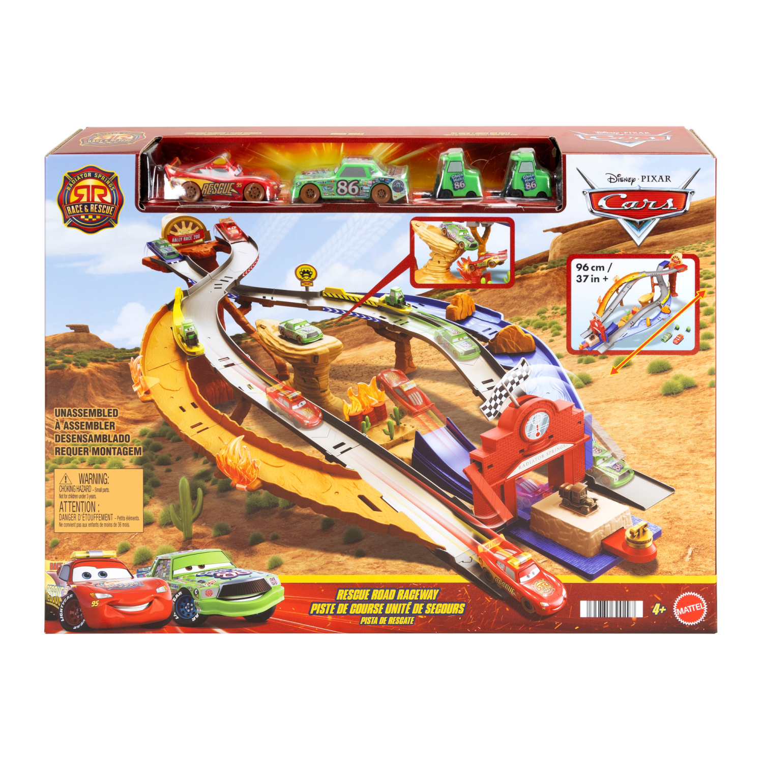 slide 1 of 3, Cars Race & Rescue Playset Toy Vehicle Sets, 1 ct
