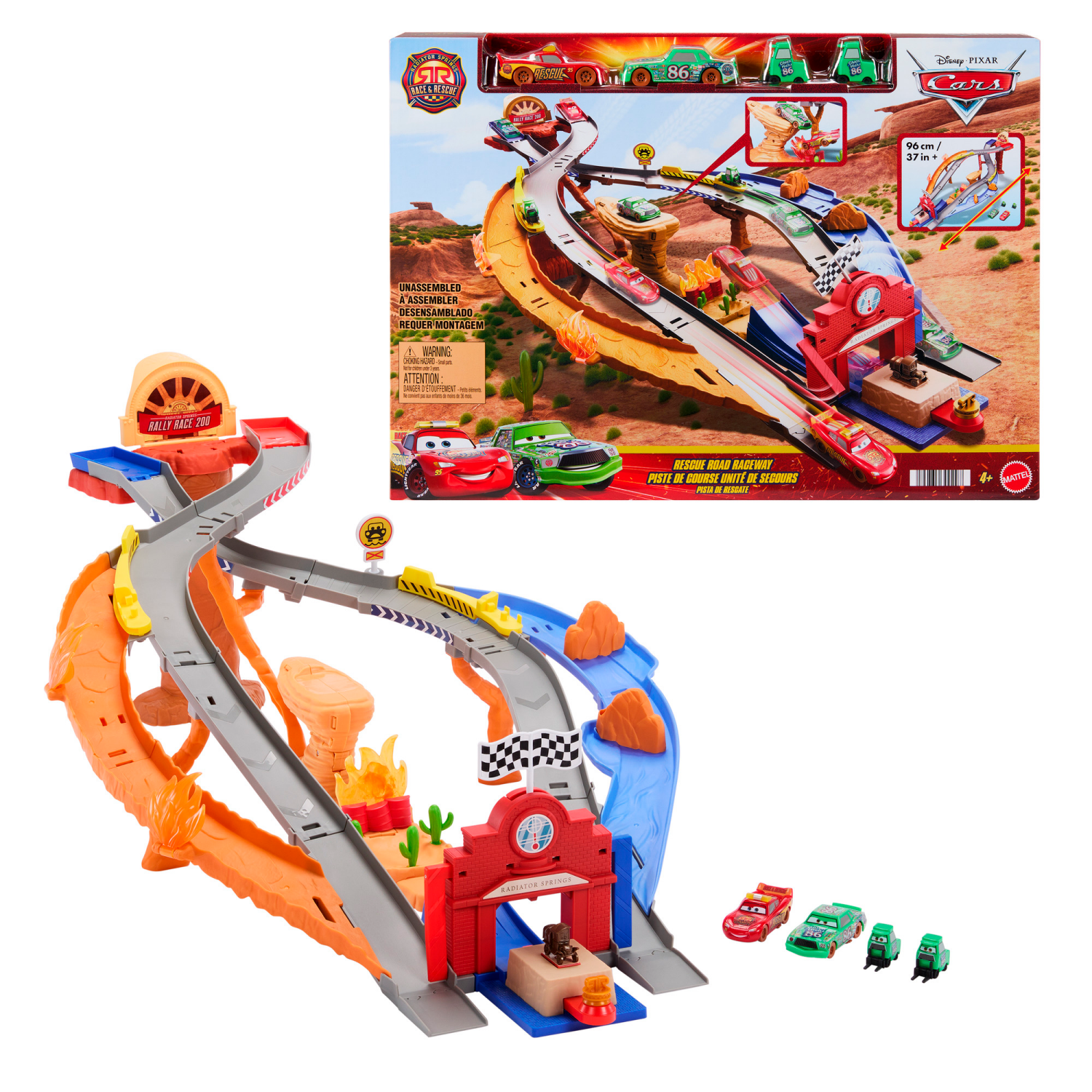 slide 3 of 3, Cars Race & Rescue Playset Toy Vehicle Sets, 1 ct