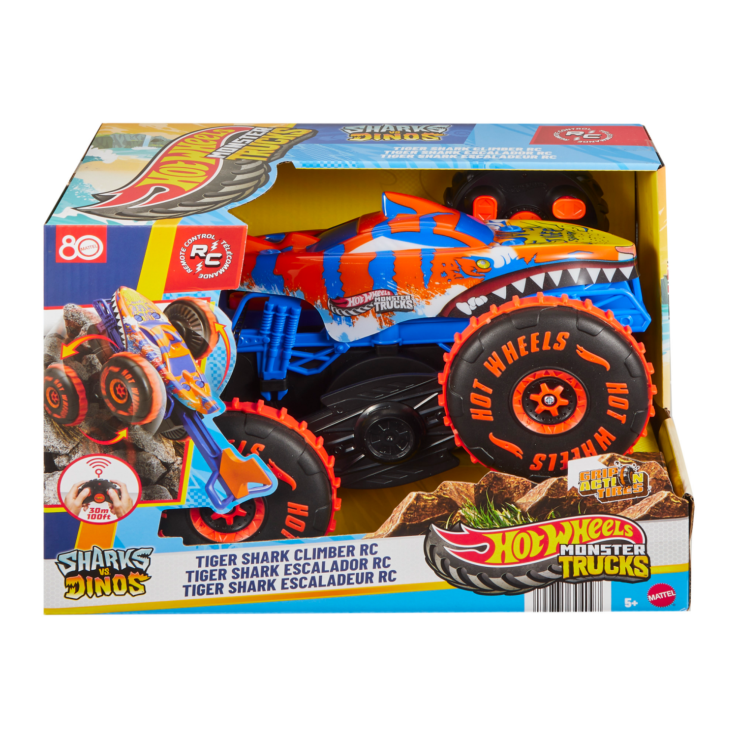 slide 1 of 2, HOT WHEELS® Monster Trucks TIGER SHARK CLIMBER RC Vehicle, 1 ct